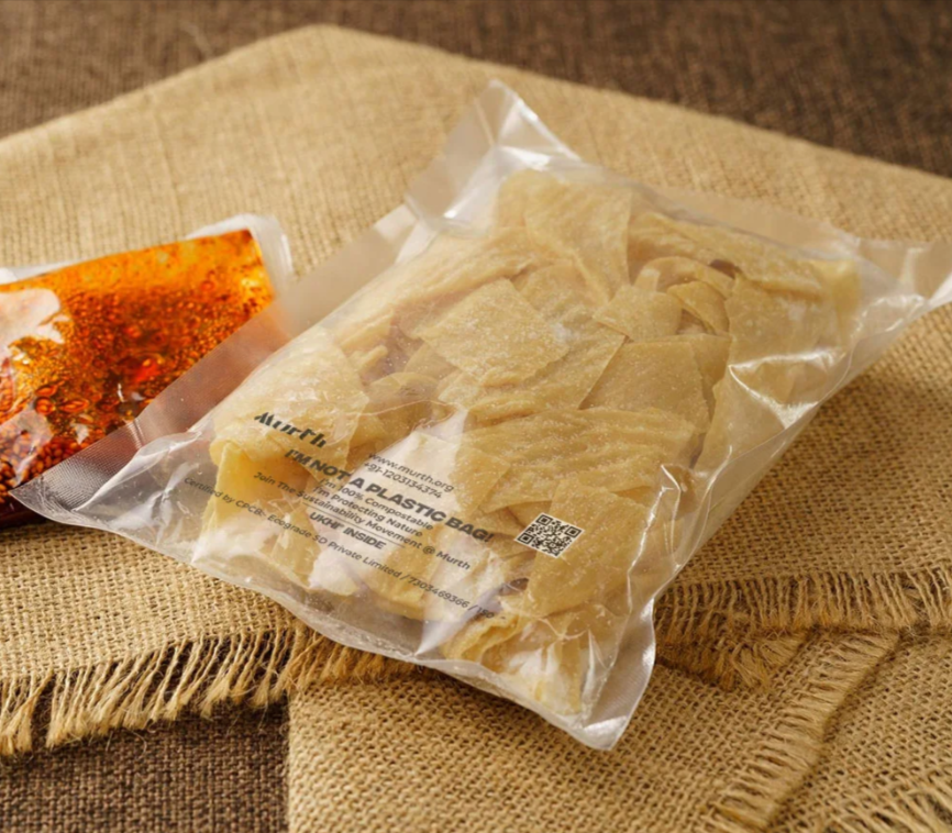 What materials are compostable bags made from?